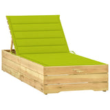 vidaXL Sun Lounger with Anthracite Cushion Impregnated Pinewood