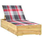 vidaXL Sun Lounger with Anthracite Cushion Impregnated Pinewood
