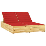 vidaXL Double Sun Lounger with Cushions Impregnated Pinewood
