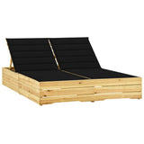 vidaXL Double Sun Lounger with Cushions Impregnated Pinewood