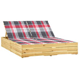 vidaXL Double Sun Lounger with Cushions Impregnated Pinewood