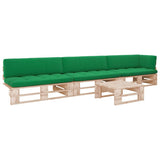 vidaXL Tweezitsbank pallet met kussens grijs geïmpregneerd grenenhout