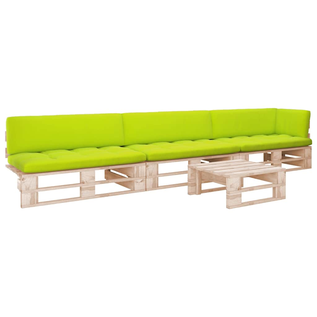 vidaXL Tweezitsbank pallet met kussens grijs geïmpregneerd grenenhout
