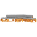vidaXL Tweezitsbank pallet met kussens grijs geïmpregneerd grenenhout