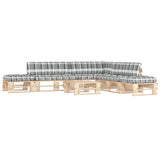 vidaXL Tweezitsbank pallet met kussens grijs geïmpregneerd grenenhout