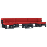 vidaXL Tweezitsbank pallet met kussens grijs geïmpregneerd grenenhout