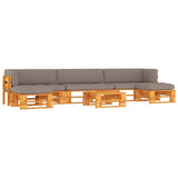 vidaXL Tweezitsbank pallet met kussens grijs geïmpregneerd grenenhout