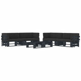 vidaXL Tweezitsbank pallet met kussens grijs geïmpregneerd grenenhout