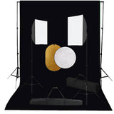 vidaXL Photo Studio Set with Softbox Lights, Background, and Reflector