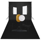 vidaXL Photo Studio Set with Softbox Lights, Background, and Reflector