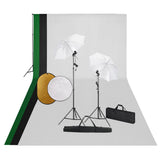 vidaXL Fotostudioset met lampen, paraplu's, achtergrond en reflector