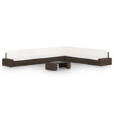 vidaXL 4-Piece Poly Rattan Lounge Set with Cushions Brown