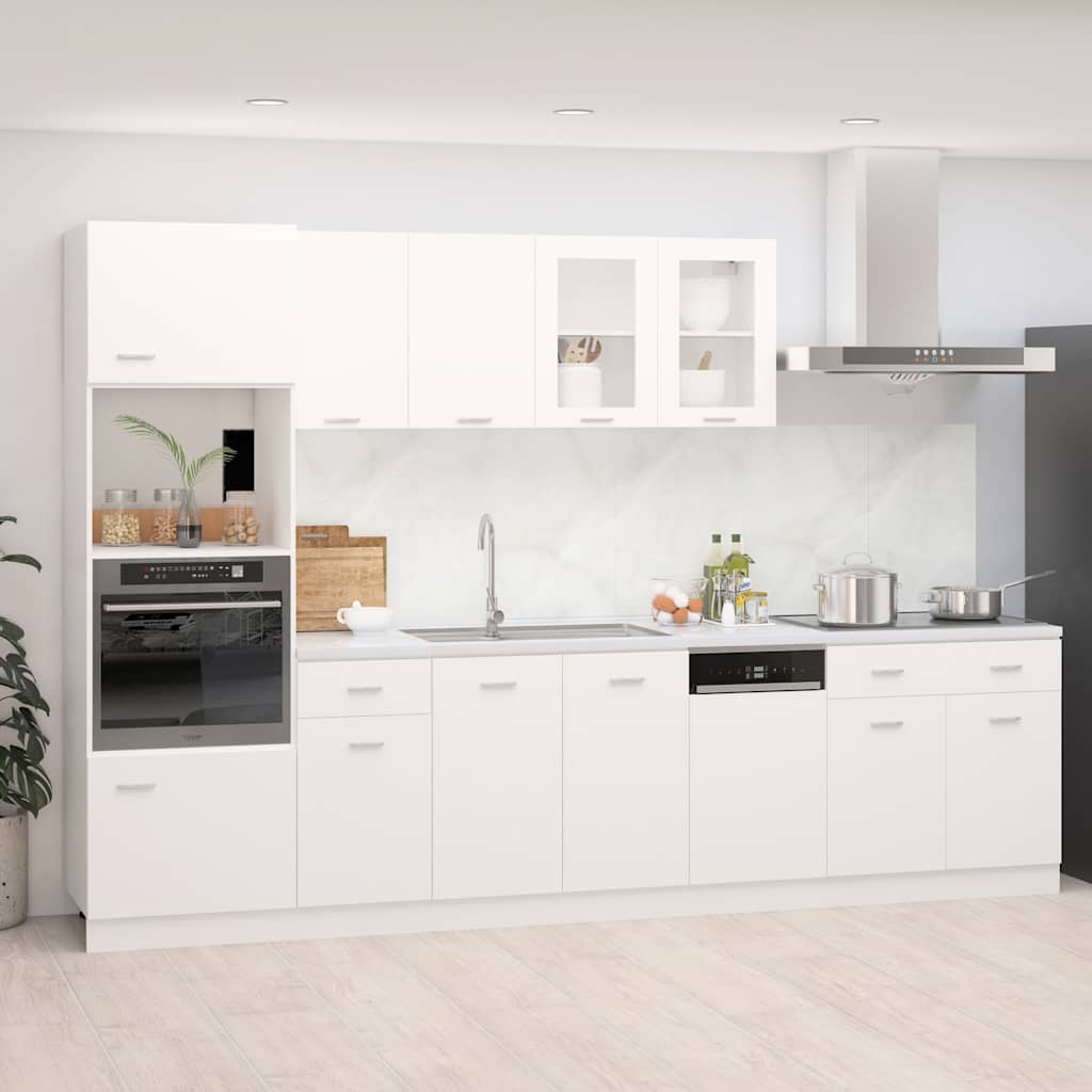 vidaXL 7-delige Keukenkastenset Lyon bewerkt hout wit