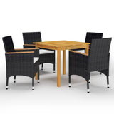 vidaXL 3-delige Tuinset zwart