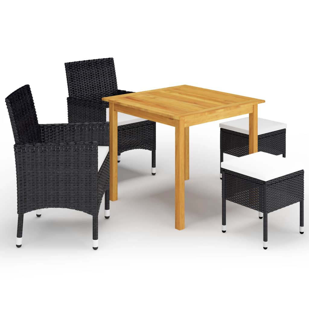 vidaXL 5-piece Garden Dining Set black