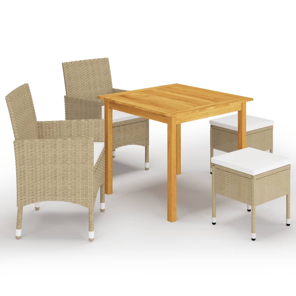 vidaXL 5-piece Garden Dining Set black