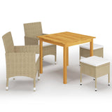 vidaXL 5-piece Garden Dining Set black