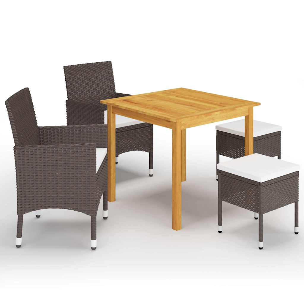 vidaXL 5-piece Garden Dining Set black