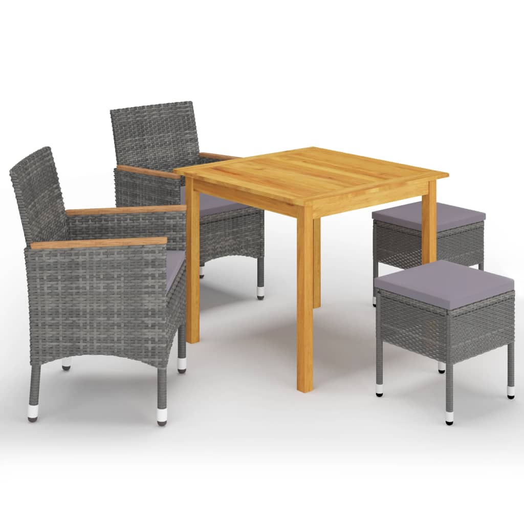 vidaXL 5-piece Garden Dining Set black