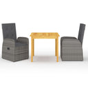 vidaXL 3-Piece Garden Lounge Set Grey