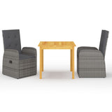 vidaXL 3-Piece Garden Lounge Set Grey