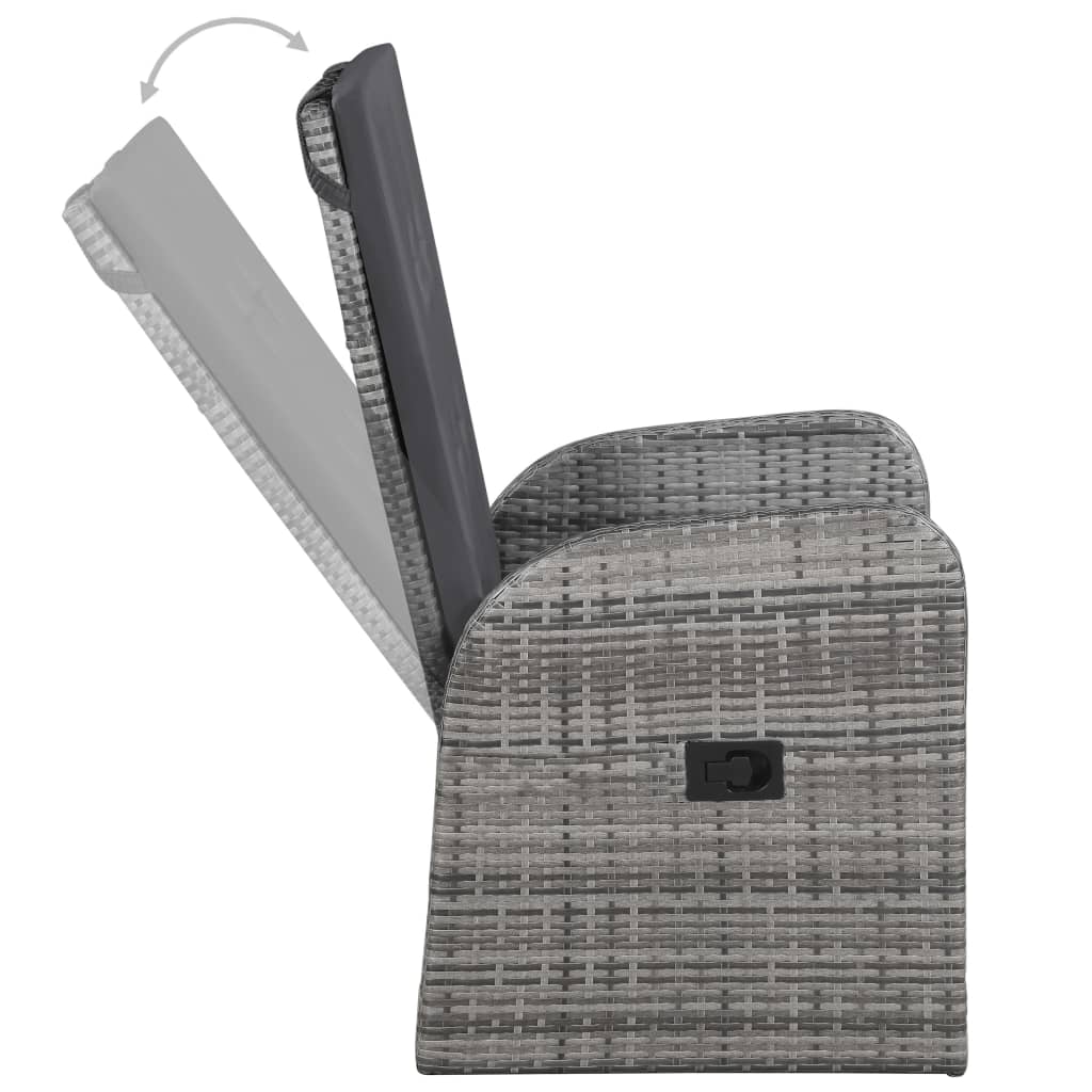 vidaXL 3-Piece Garden Lounge Set Grey