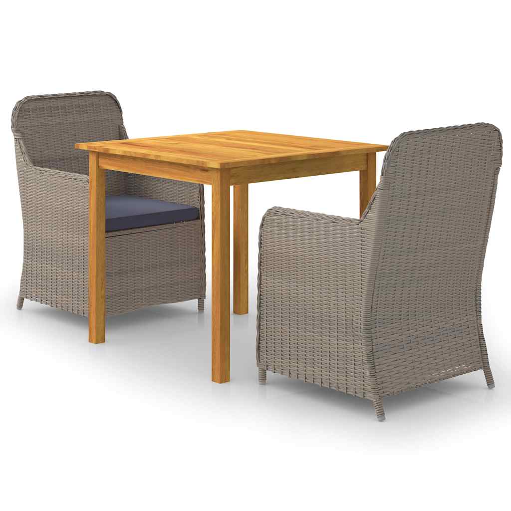 vidaXL 3-Piece Garden Dining Set Black