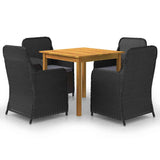 vidaXL 3-Piece Garden Dining Set Black