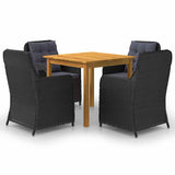 vidaXL 3-Piece Garden Dining Set Black