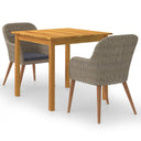 vidaXL 3-Piece Garden Dining Set Black