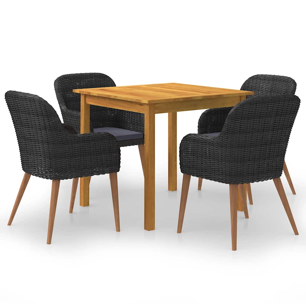 vidaXL 3-Piece Garden Dining Set Black