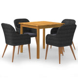 vidaXL 3-Piece Garden Dining Set Black