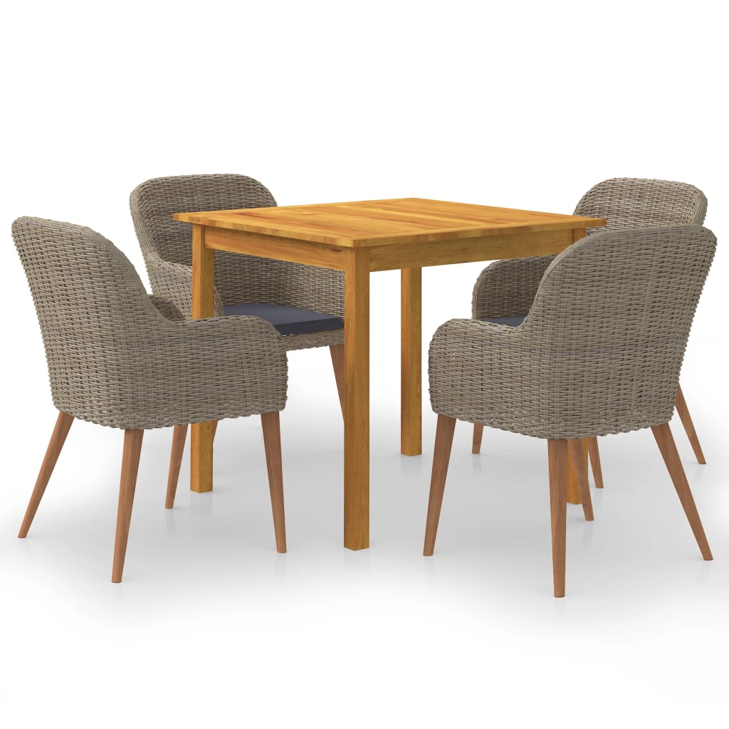 vidaXL 3-Piece Garden Dining Set Black