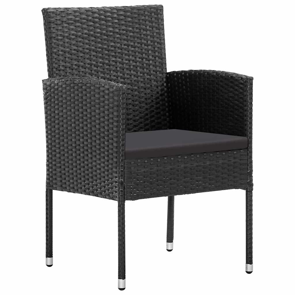 vidaXL 3-delige Tuinset zwart