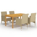 vidaXL 5-piece Garden Dining Set Black