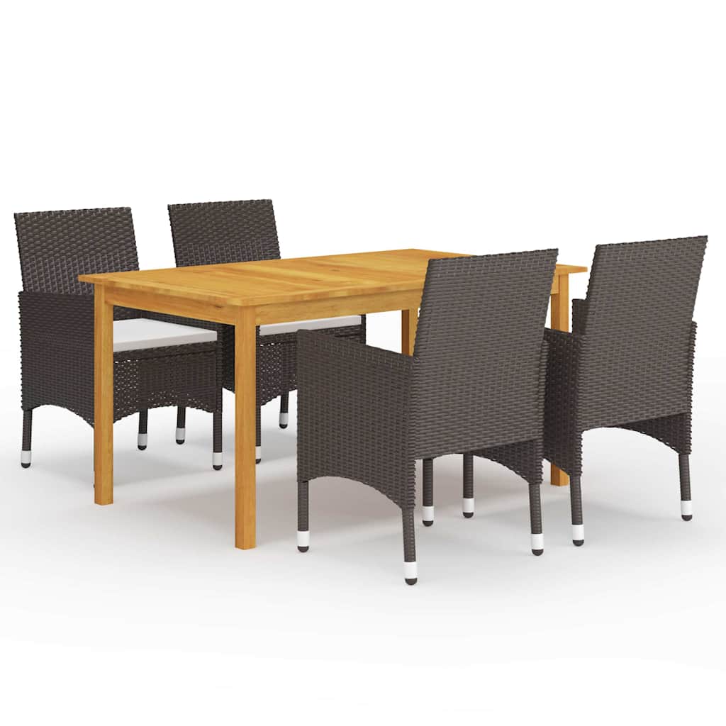 vidaXL 5-piece Garden Dining Set Black