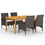 vidaXL 5-piece Garden Dining Set Black