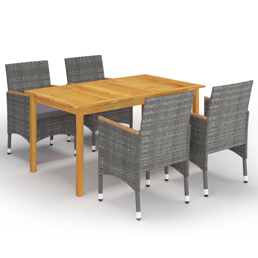 vidaXL 5-piece Garden Dining Set Black