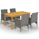 vidaXL 5-piece Garden Dining Set Black