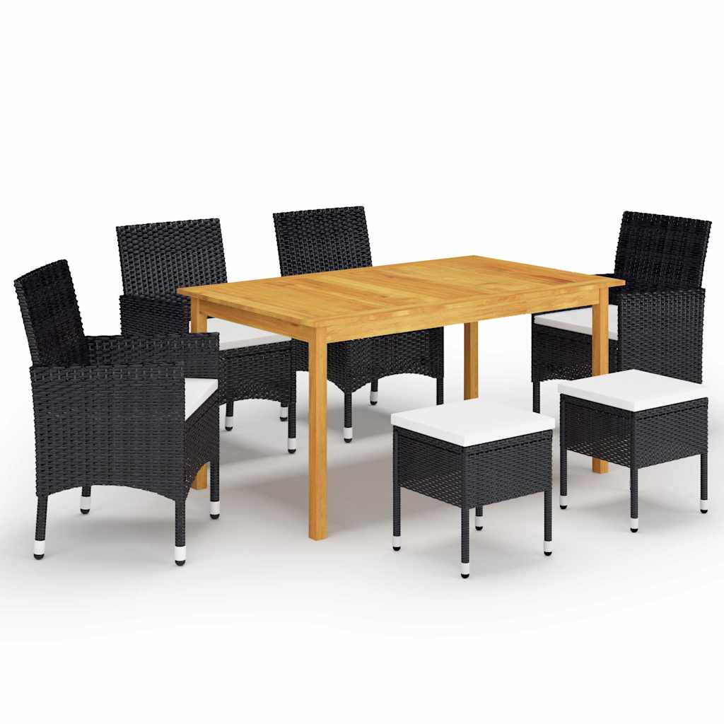 vidaXL 7-delige Tuinset zwart