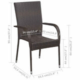 vidaXL 5-delige Tuinset bruin