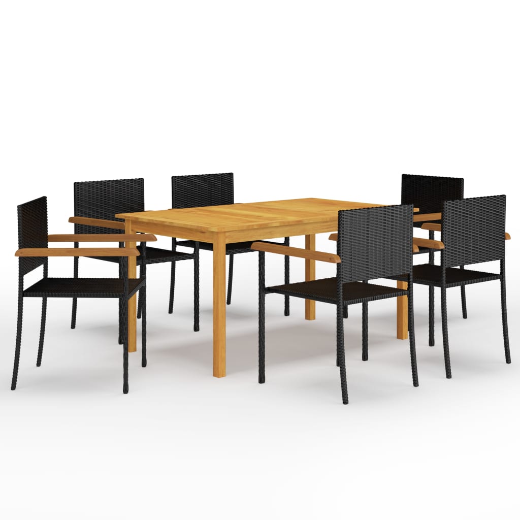 vidaXL 5-piece Garden Dining Set black