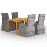 vidaXL 5-Piece Garden Dining Set Grey