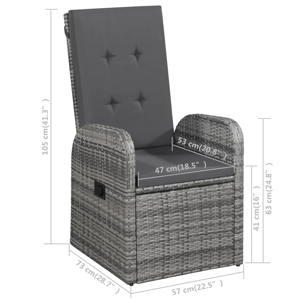 vidaXL 5-Piece Garden Dining Set Grey