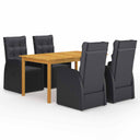 vidaXL 5-Piece Garden Dining Set Grey