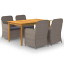 vidaXL 5-piece Garden Dining Set Black