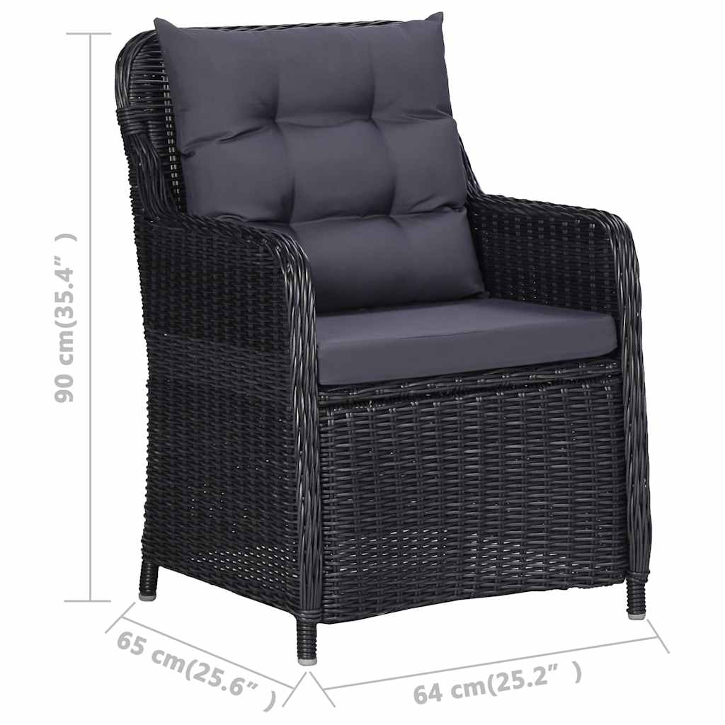 vidaXL 5-piece Garden Dining Set Black