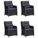 vidaXL 5-piece Garden Dining Set Black