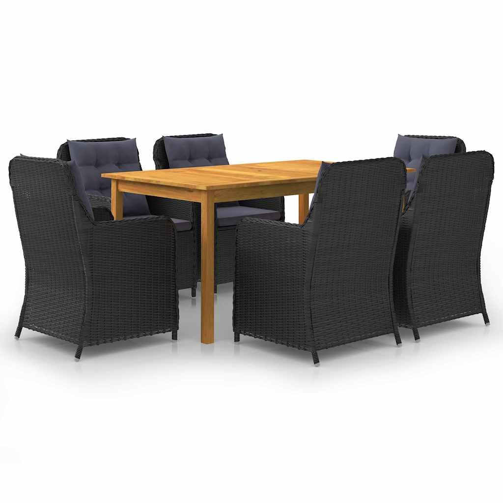 vidaXL 5-piece Garden Dining Set Black