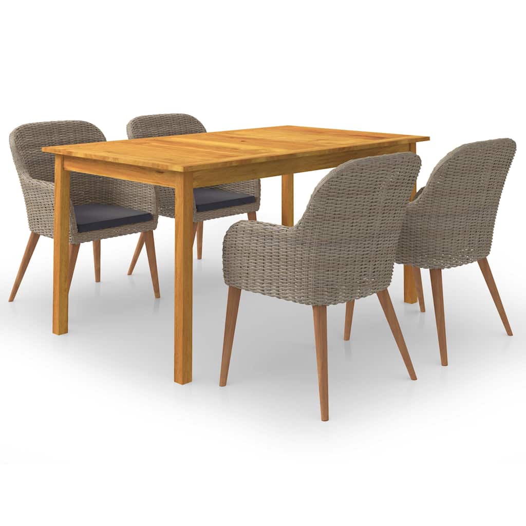 vidaXL 5-delige Tuinset zwart